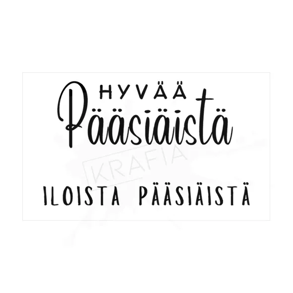 Krafia tekstileimasinsetti Hyvää pääsiäistä