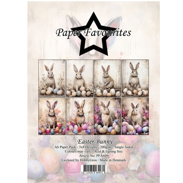 Paper Favourites kuviopaperilehtiö Easter Bunny A6 /24