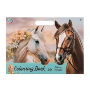 Värityskirja Horse hevoset 26x35,5cm, 25 kuvaa&tarra-arkki