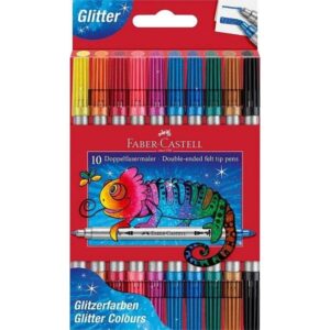 Faber-Castell kaksipäiset glitter-huopakynät 10kpl