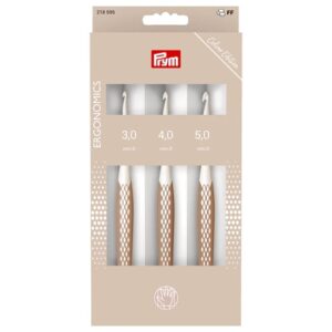 Prym ergonomics virkkauskoukkusetti taupe 3, 4 ja 5mm