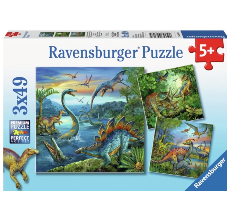Ravensburger palapeli 3x49 palaa Dinosaur Facination