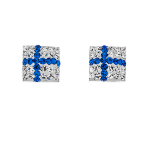 Silver Bar 925 hopeakorvakoru Suomen liput 8mm, tappi