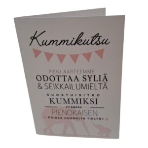 Tiinuska 2-osainen kortti Kummikutsu vaaleanpunainen