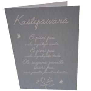 Tiinuska 2-osainen kortti Kastepäivänä sininen