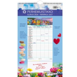 Ajasto Perhemuistikko 2026-2027 (lukuvuosikalenteri)