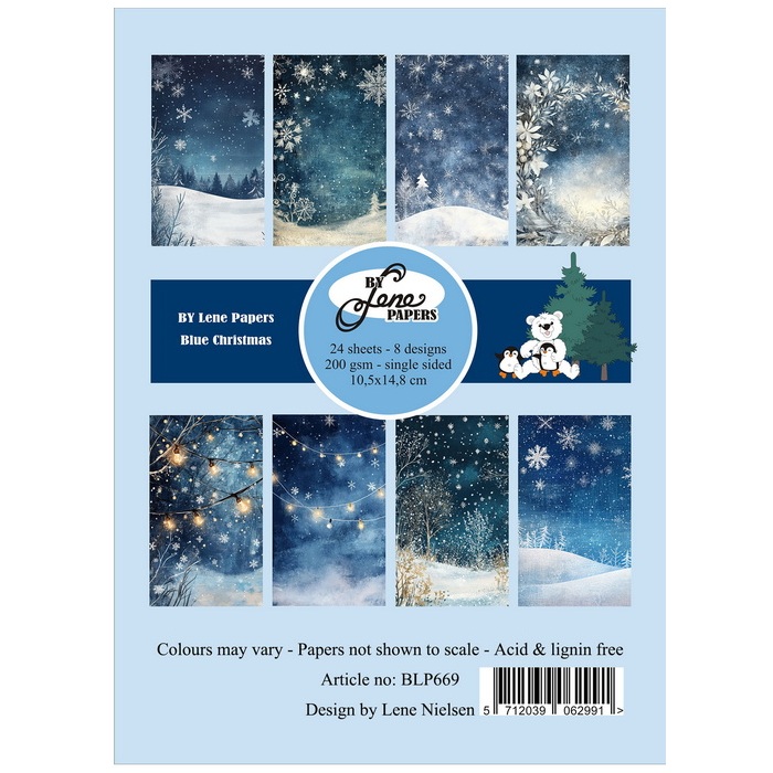 By Lene kuviopaperilehtiö Blue Christmas A6 /24