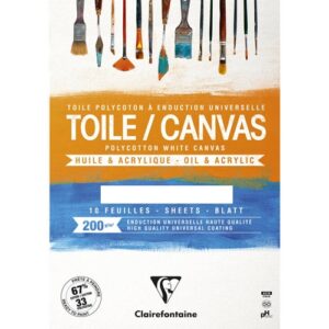 Clairefontaine Canvas pad kangaslehtiö 200g 10arkkia