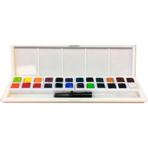 Derwent Inktense Paint Pan Studio Set 24 + välineet