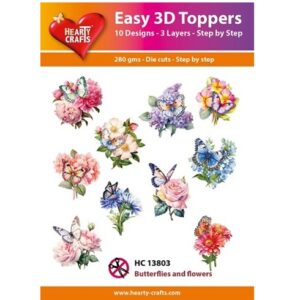 Hearty crafts stanssatut 3d-kuvat Butterflies and flowers