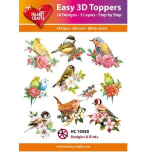 Hearty crafts stanssatut 3d-kuvat Budgies & Birds