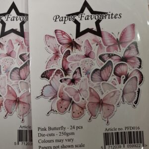 Paper Favourites leikekuvat Pink butterfly 24kpl