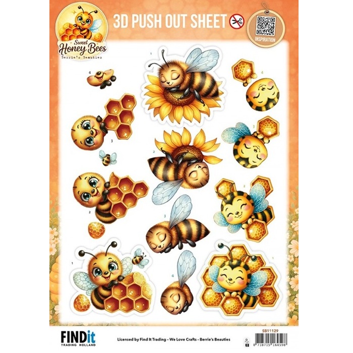 Berries beauties stanssattu 3d-kuva Sweet Honey Bees - Golden Garden
