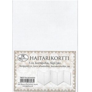 J.K. Haitarikortti helmiäisvalkoinen 5kpl