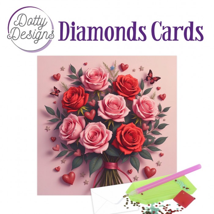 Dotty designs timanttimaalauskortti Forever Love Rose Bouquet