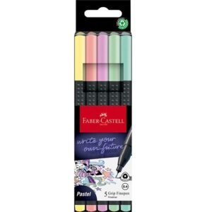 Faber-Castell Grip Finepen kuitukärkikynäsarja pastelli 5 kynää