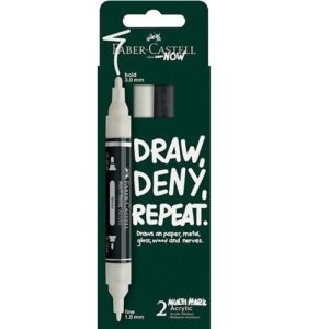 Faber-Castell Multimark akryylitussi musta ja valkea 1-3mm