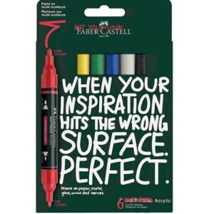 Faber-Castell Multimark akryylitussit perusvärit 6 kynää