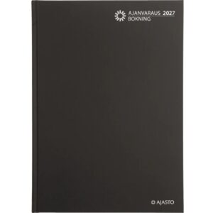 Ajanvaraus/Bokning, sidottu, päivä/sivu, musta 2027