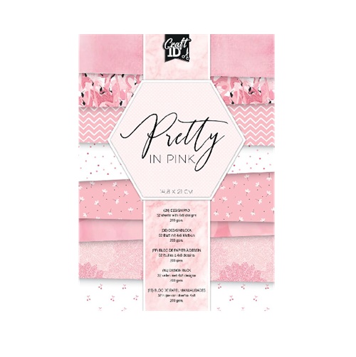 Craft ID kuviokartonkilehtiö Pretty in pink 200g A5/32