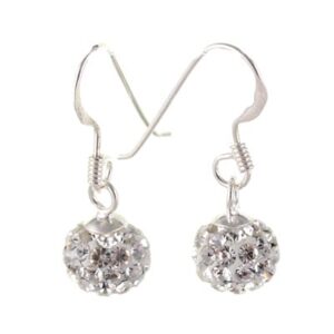 Silver Bar hopeakorvakoru koukulla Pallo 8 bling WH