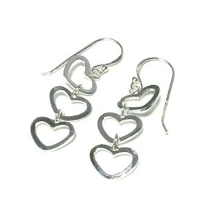 Silver Bar hopeakorvakoru Three hearts koukulla