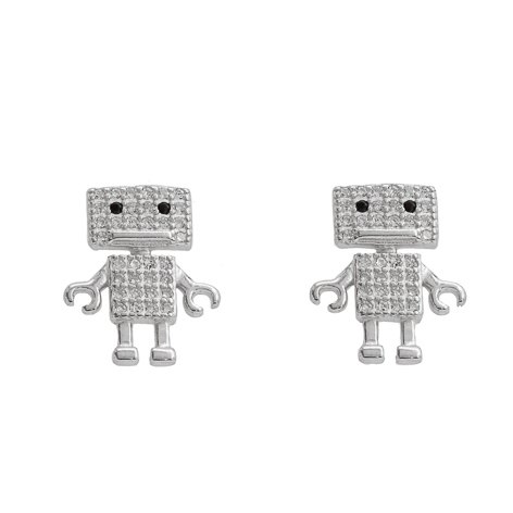 Silver bar hopeakorvakoru robot tapilla