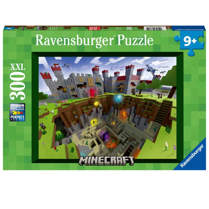 Ravensburger palapeli 300XXL palaa Minecraft Cutaway