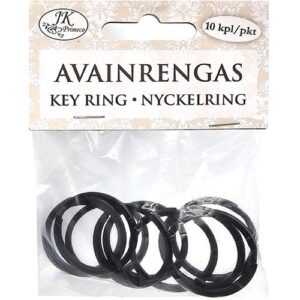 JK Avainrengas 2,5cm musta 10kpl