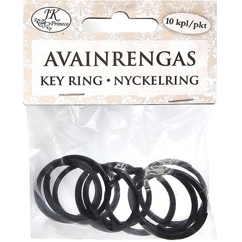 JK Avainrengas 2,5cm musta 10kpl