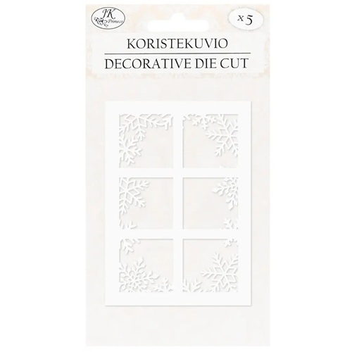 JK Koristekuvio Ikkuna lumihiutale valkoinen 5kpl