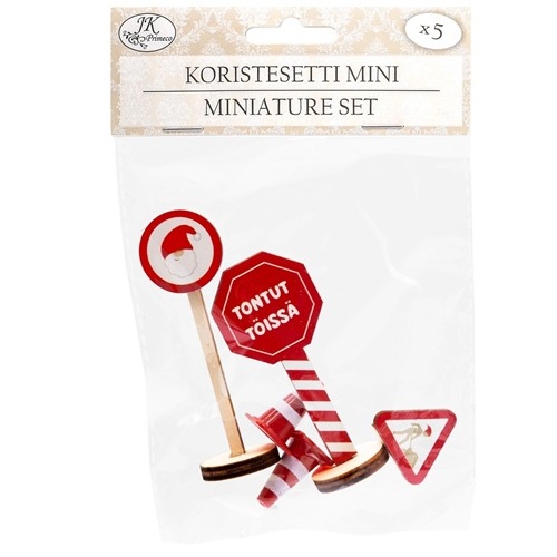 JK Koristesetti mini Liikennemerkit joulu 5kpl