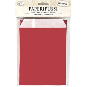 JK Paperipussi 18 x 13cm punainen 20kpl