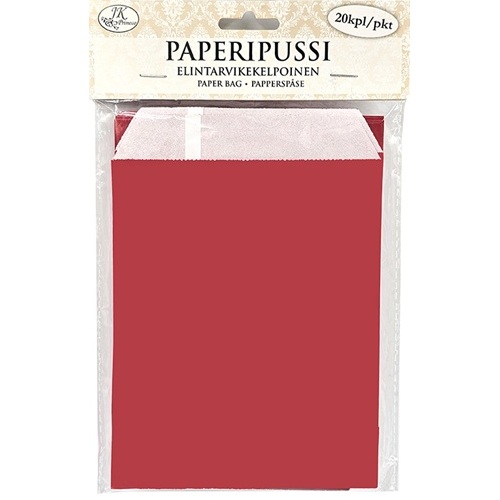 JK Paperipussi 18 x 13cm punainen 20kpl
