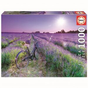 Educa palapeli 1000 palaa Bike in a lavender field