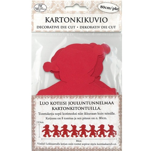 JK Kartonkikuvio Tonttuketju 80cm