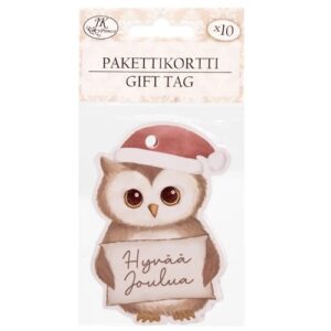 JK Pakettikortti Pöllö jouluteksti 10kpl