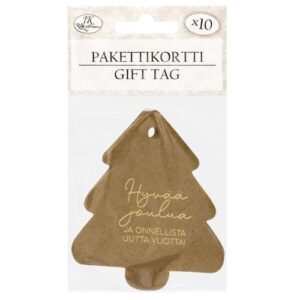 JK Pakettikortti Kuusi kulta uusioruskea 10kpl