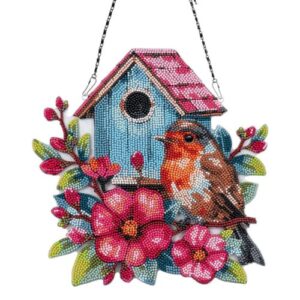 Timanttimaalausaihio ikkunakoriste lintu Robin