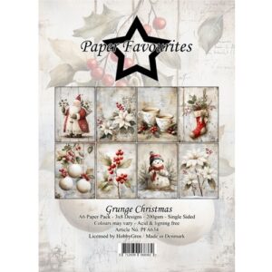 Paper Favourites kuviopaperilehtiö Grunge Christmas A6/24