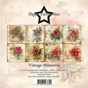 Paper Favourites kuviopaperilehtiö Vintage poinsettia15x15cm/24