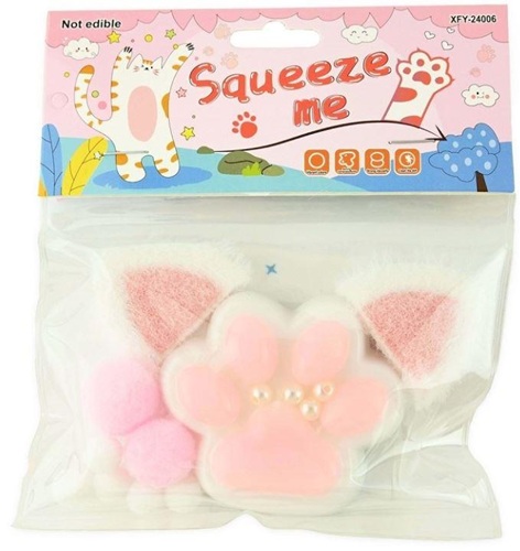 Squishy puristeltava stressilelu kissan tassu 7cm